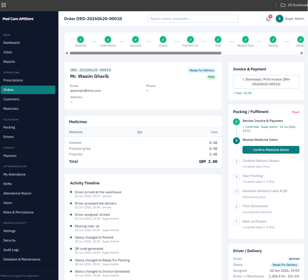 Order workflow